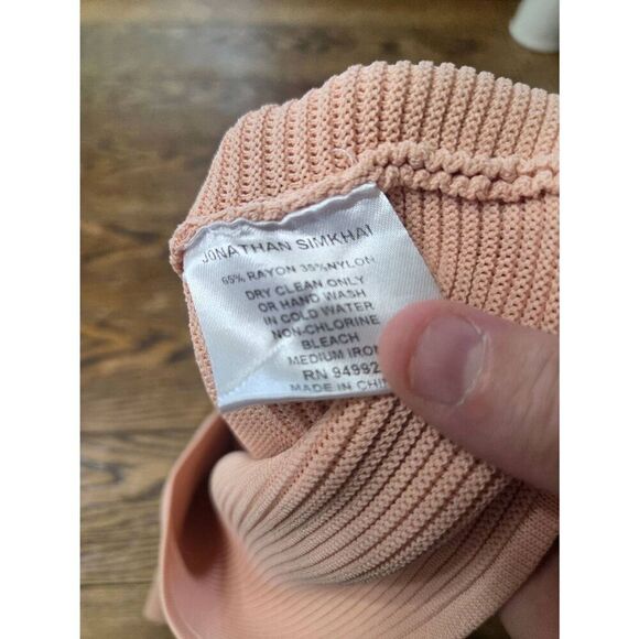 Jonathan Simkhai antique rose ribbed-knit pencil skirt size - Picture 4 of 5